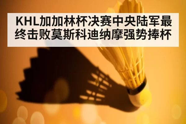KHL加加林杯决赛中央陆军最终击败莫斯科迪纳摩强势捧杯